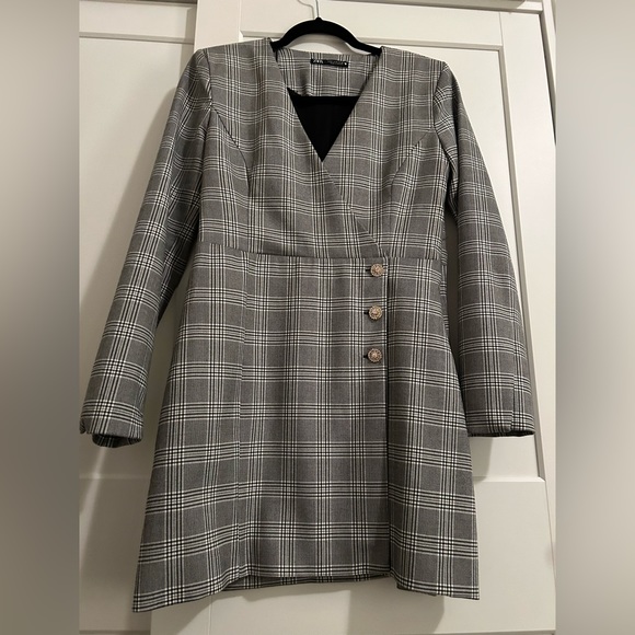 Zara mini dress with jeweled buttons grey Size M - Picture 4 of 7